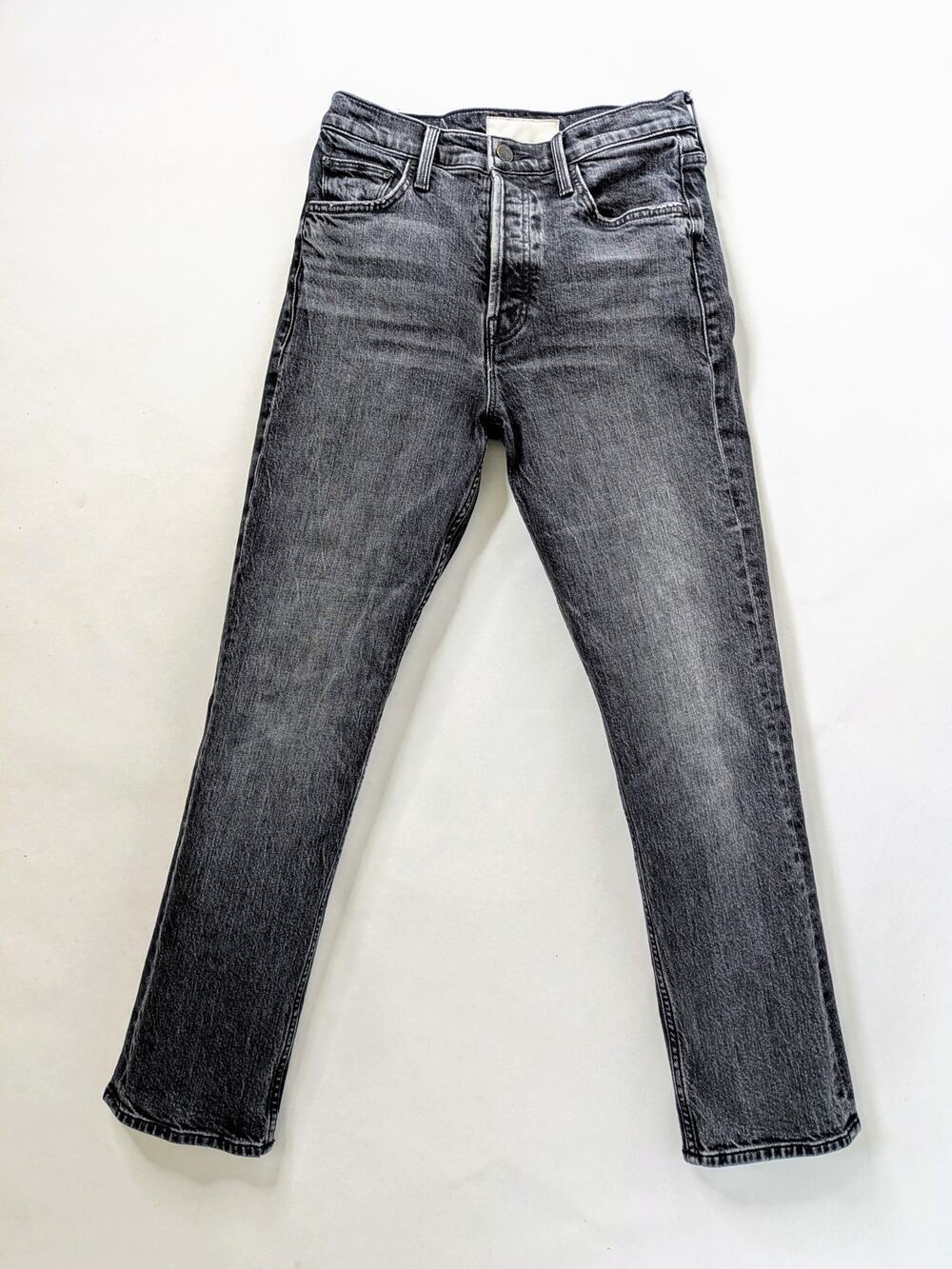 MOTHER Superior Tomcat Ankle Jeans 27 Charcoal Gray On The Fly Button Fly